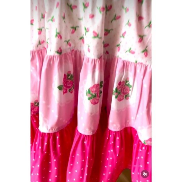 Eleanor Rose Britney Dress Girls Size 3 - 4 Cotton Pink Rose Floral Tiered - Picture 9 of 11